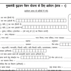 मुख्यमंत्री वृद्धजन पेंशन योजना फॉर्म